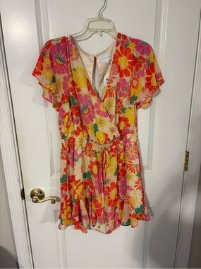 Sugarlips Floral Pink Red Yellow Green Romper